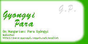 gyongyi para business card