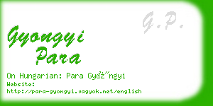 gyongyi para business card